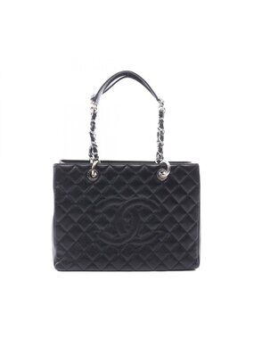 Chanel Tote Quilted Grand Shopping GST Black Caviar Leather Chain